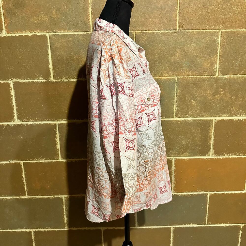 Chico's Button Front Lightweight Multi Pattern Fa… - image 4